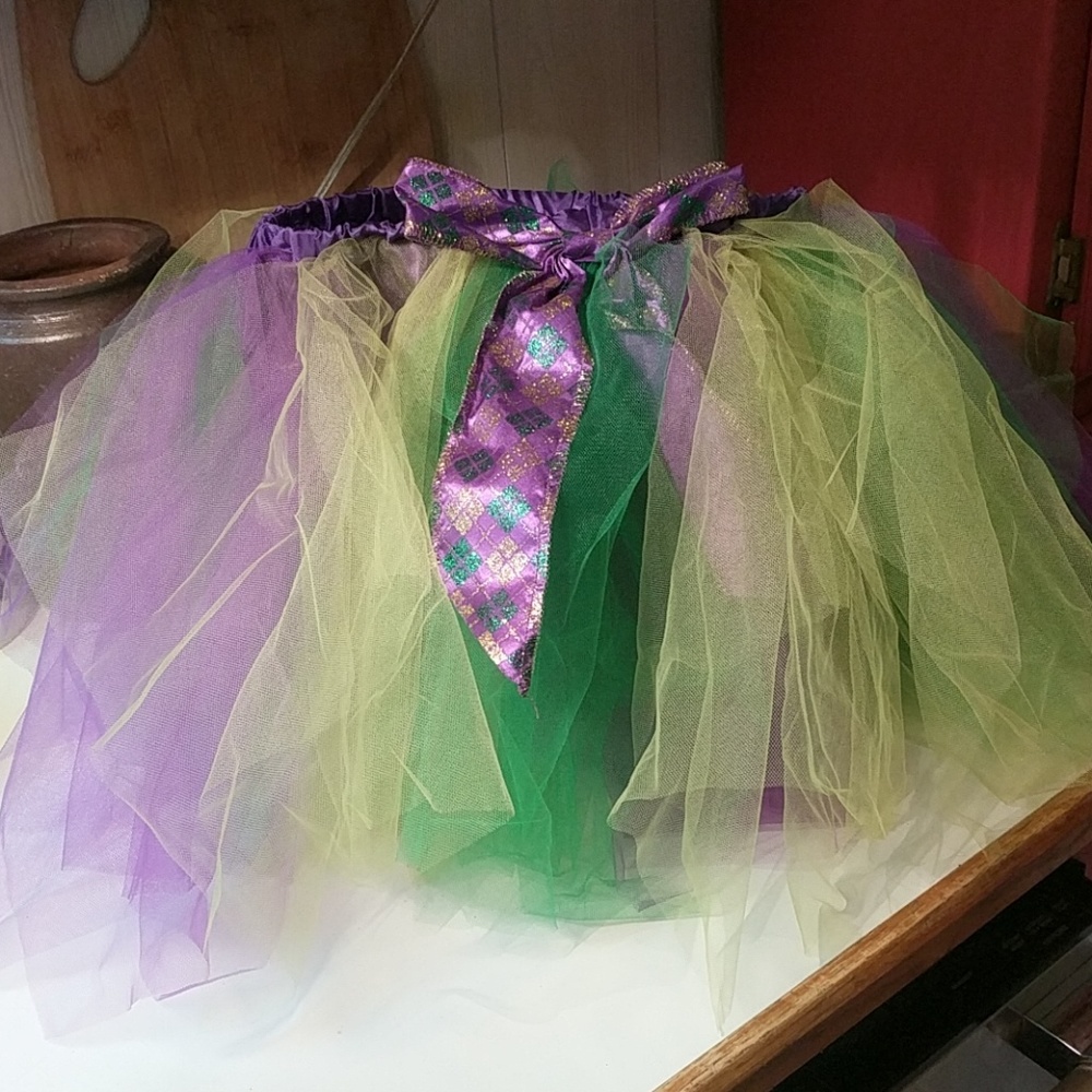 Mardi Gras TuTu with Argyle Bow